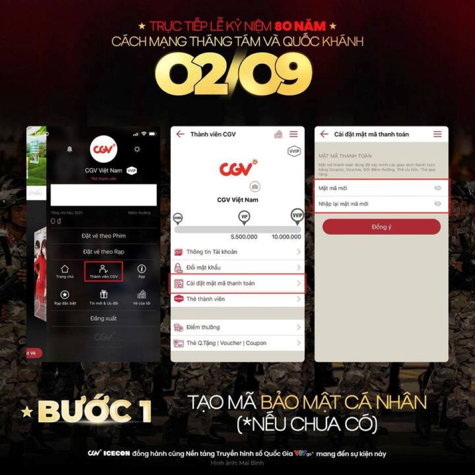 Cách thức nhận vé miễn phí xem trực tiếp Lễ diễu binh, diễu hành A80 tại rạp chiếu phim
