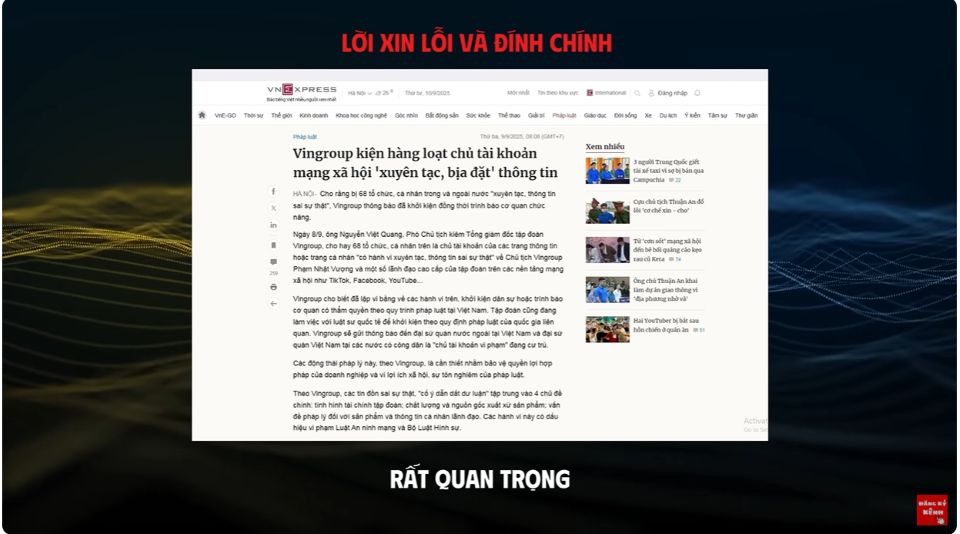 Sau tuyên bố khởi kiện, hơn 50 kênh mạng xã hội gỡ tin sai sự thật về Vingroup
