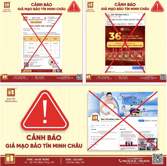 Cảnh báo tình trạng giả mạo Facebook Bảo Tín Minh Châu tích xanh lừa đảo khách hàng mua vàng để chiếm đoạt tài sản
