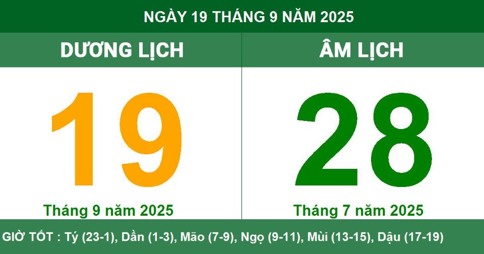 Lịch âm 19/9 chính xác nhất, lịch vạn niên ngày 19/9/2025: Việc nên và không nên làm?