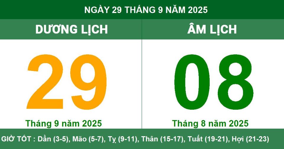 Lịch âm 29/9 chính xác nhất, lịch vạn niên ngày 29/9/2025: Việc nên và không nên làm?