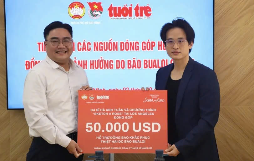 Ca sĩ Hà Anh Tuấn ủng hộ hơn 1,3 tỷ đồng cho đồng bào bị ảnh hưởng bởi bão số 10