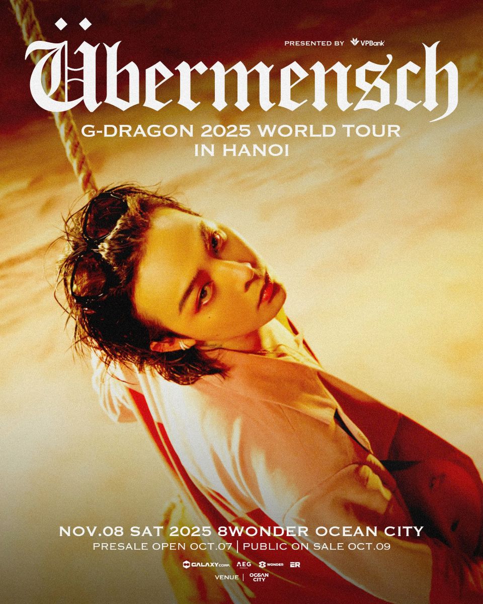 G-DRAGON 2025 WORLD TOUR [Übermensch] biểu tượng toàn cầu chính thức trở lại với chuyến lưu diễn được mong chờ bậc nhất tại các thành phố lớn