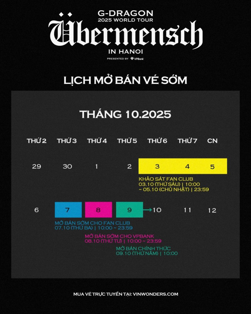 G-DRAGON 2025 WORLD TOUR [Übermensch] biểu tượng toàn cầu chính thức trở lại với chuyến lưu diễn được mong chờ bậc nhất tại các thành phố lớn