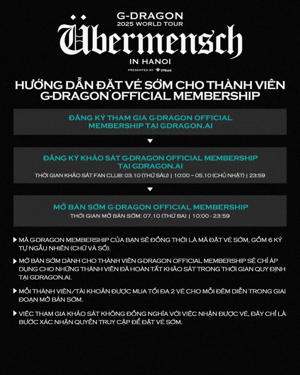 G-DRAGON 2025 WORLD TOUR [Übermensch] biểu tượng toàn cầu chính thức trở lại với chuyến lưu diễn được mong chờ bậc nhất tại các thành phố lớn