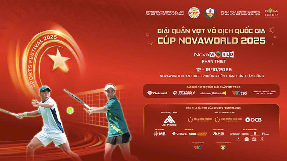Giải Quần vợt Vô địch Quốc gia - Cúp NovaWorld 2025 mở màn Sports Festival giai đoạn 2