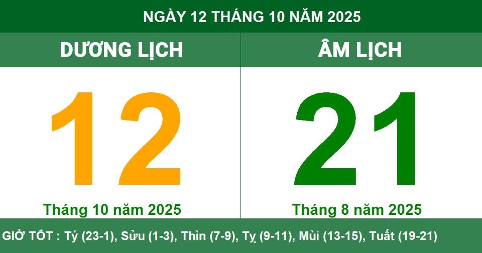 Lịch âm 12/10 chính xác nhất, lịch vạn niên ngày 12/10/2025: Việc nên và không nên làm?