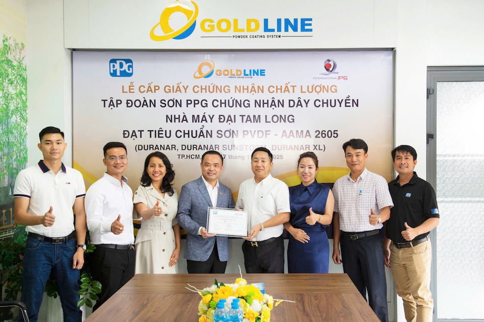Đại Tam Long đạt chuẩn bảo hành sơn PVDF AAMA 2605 theo chứng nhận của PPG (Mỹ)