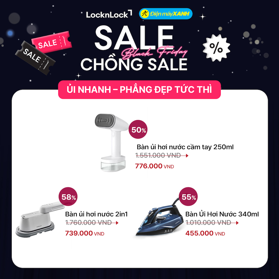 LocknLock giảm tới 50%++ trong tháng 11: Mua máy hút bụi - nhận vali thời trang cao cấp, săn deal Black Friday siêu hời!