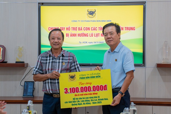 Bình Điền tiếp tục triển khai gói hỗ trợ khẩn cấp 3,1 tỷ đồng hướng về vùng lũ Nam miền Trung