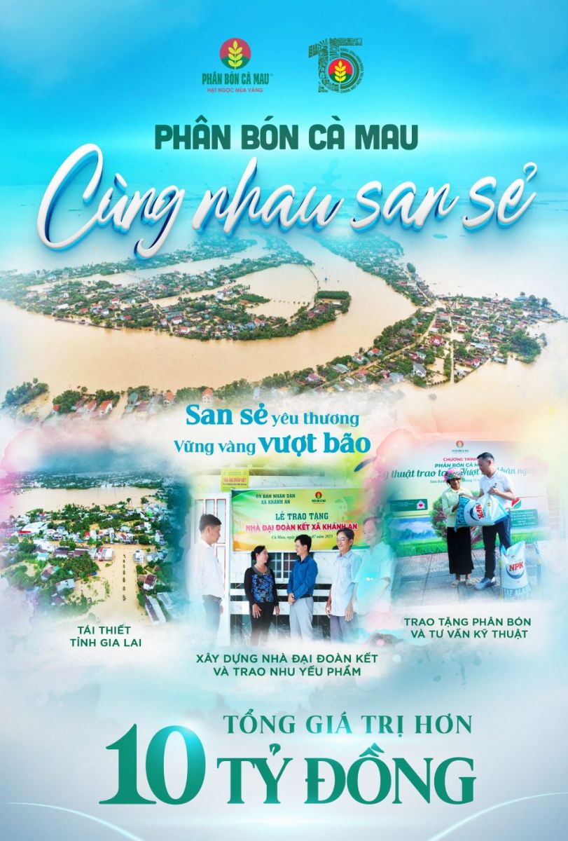 Phân Bón Cà Mau cùng nhau san sẻ với đồng bào chịu thiệt hại bởi bão lũ