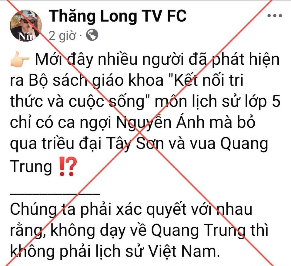 Bộ GD&ĐT bác bỏ thông tin xuyên tạc về nội dung lịch sử trong sách giáo khoa lớp 5