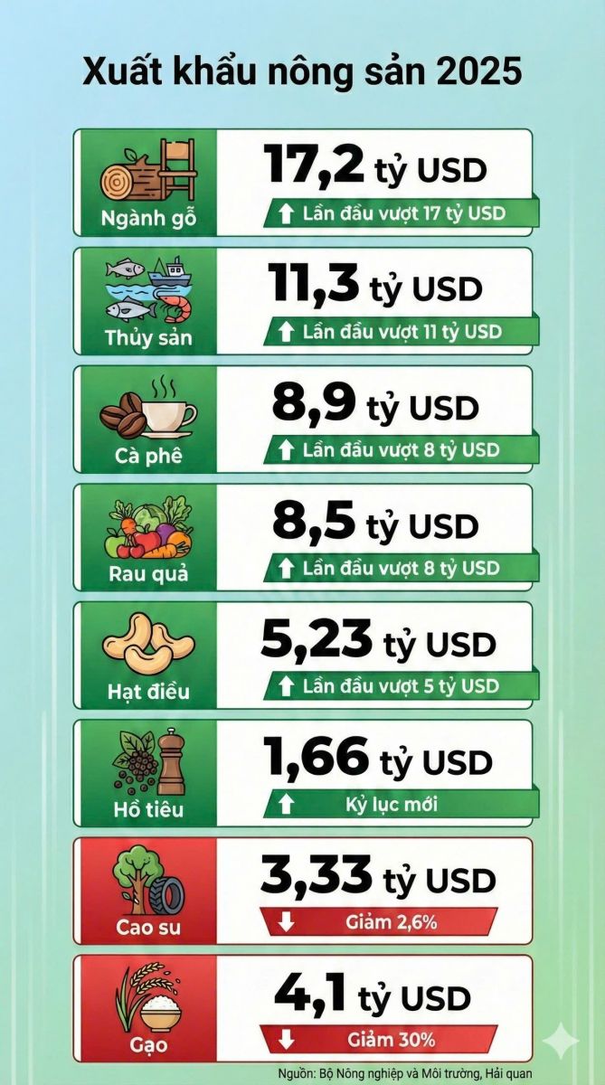 Nông nghiệp Việt Nam: Từ thiếu ăn đến trụ cột xuất khẩu