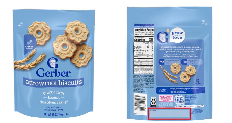 Danh sách 21 lô bánh ăn dặm Gerber bị thu hồi của Nestlé