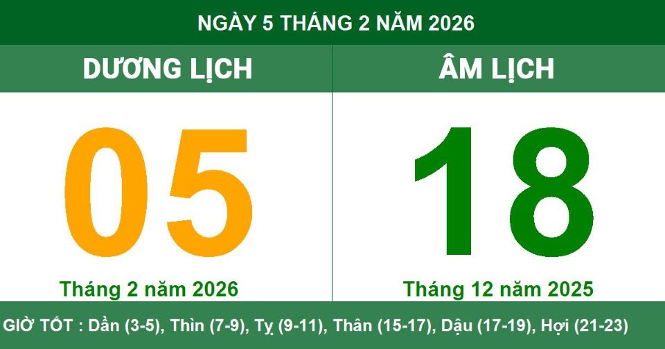 Lịch âm 5/2 chính xác nhất, lịch vạn niên ngày 5/2/2026: Việc nên và không nên làm?