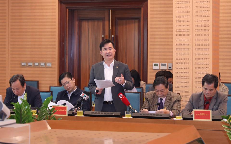 PGS-TS. Trần Trọng Phương - Trưởng khoa TN&MT-Học viện Nông nghiệp Việt Nam phát biểu tại Hội nghị