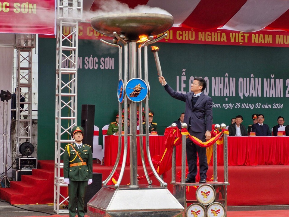 Lễ giao, nhận quân năm 2024 tại huyện Sóc Sơn